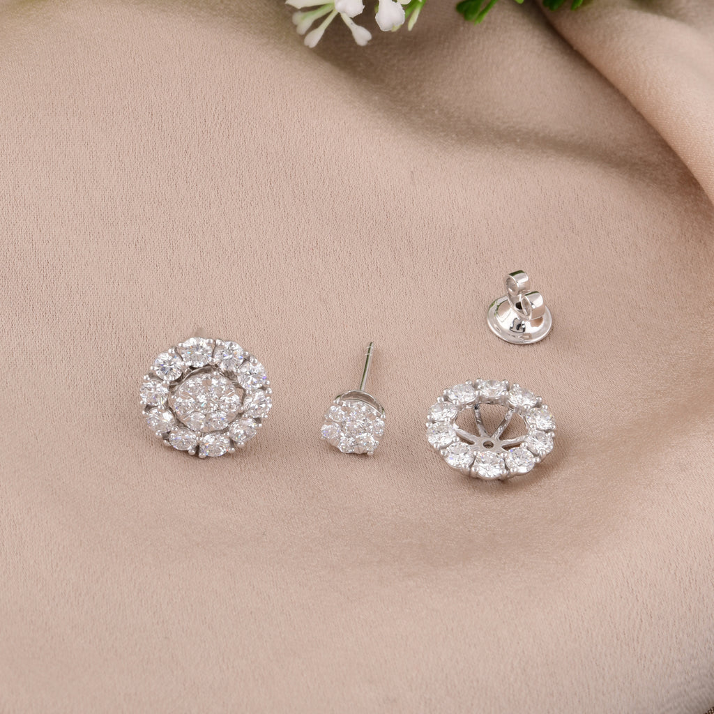 1.88 Ct. Round Diamond Cluster Studs Earrings Perfect for Anniversary