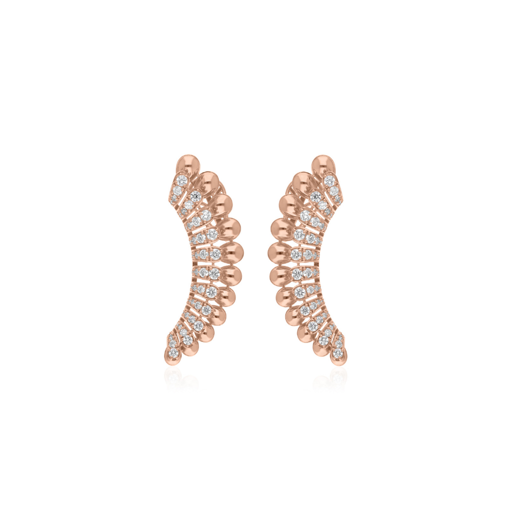 2.55 Ct SI/H Round Diamond Climber Earrings Perfect Anniversary Gift