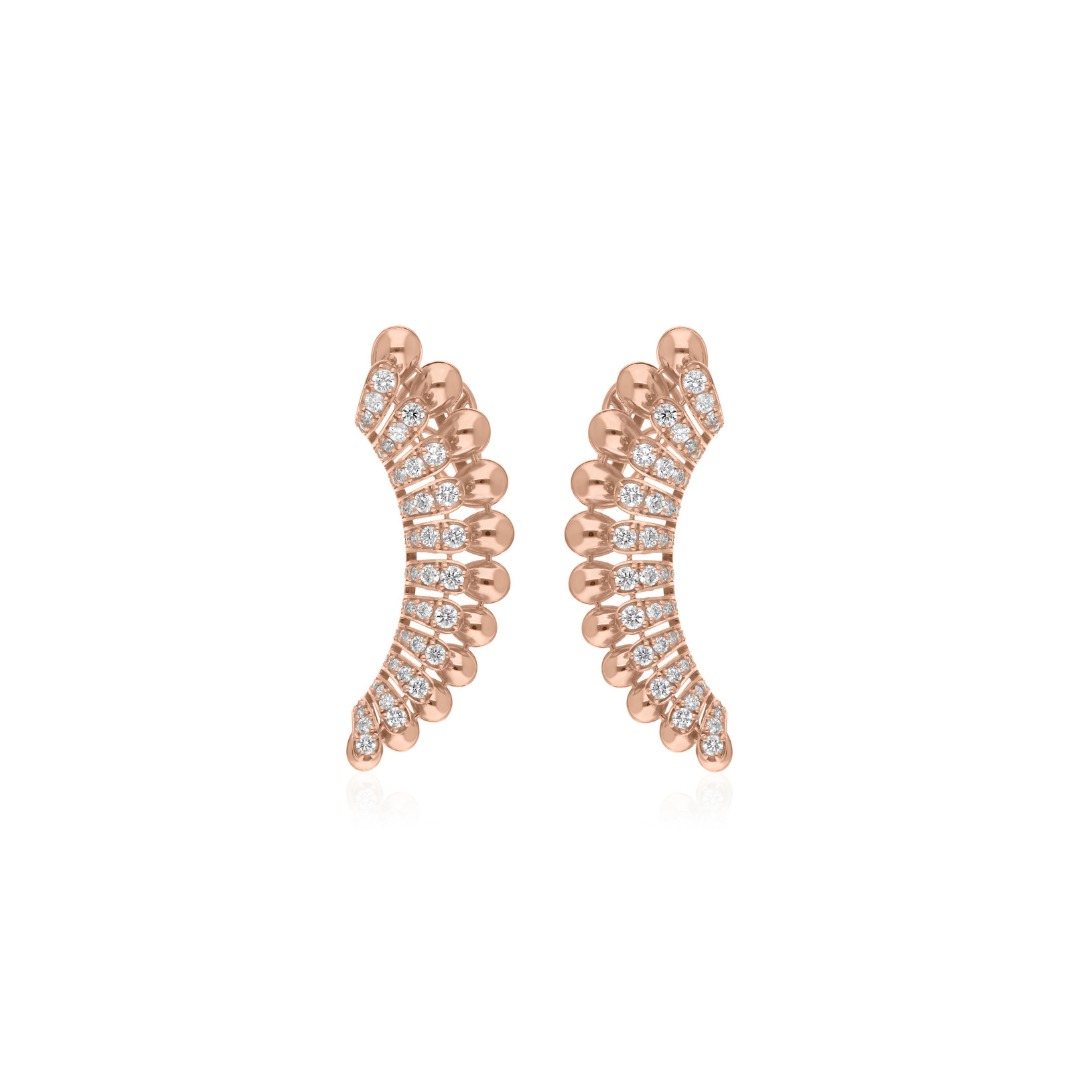 2.55 Ct SI/H Round Diamond Climber Earrings Perfect Anniversary Gift