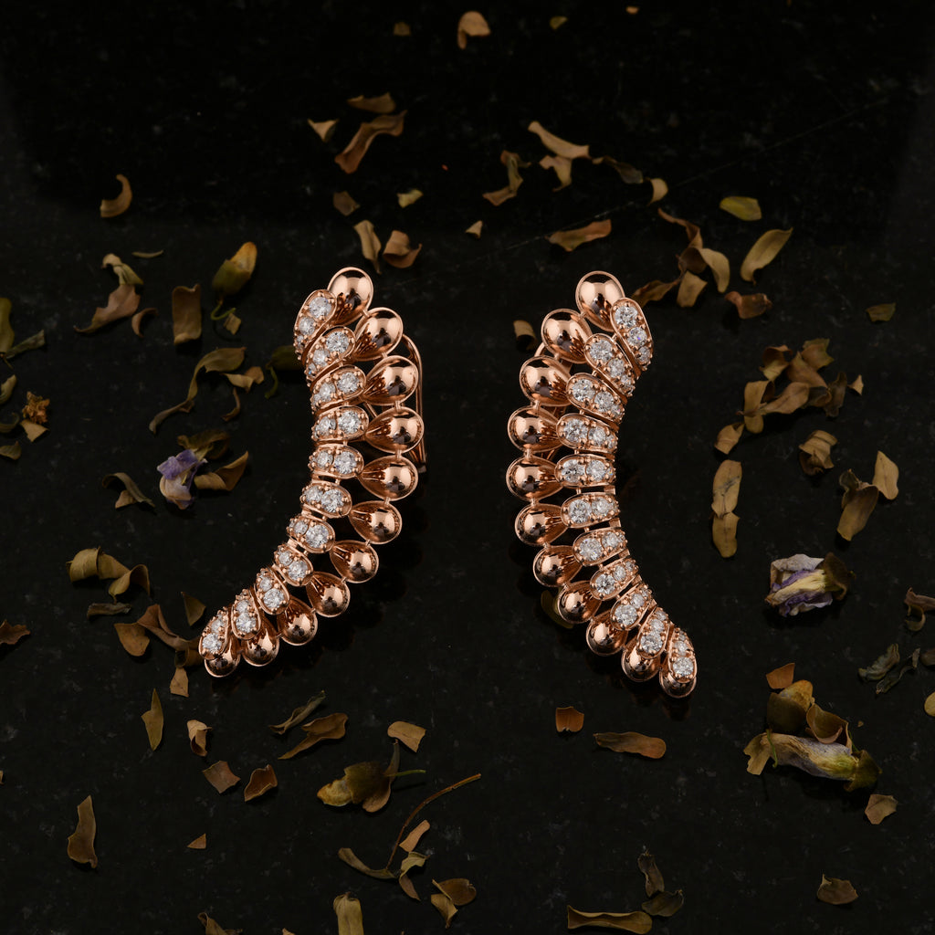 2.55 Ct SI/H Round Diamond Climber Earrings Perfect Anniversary Gift