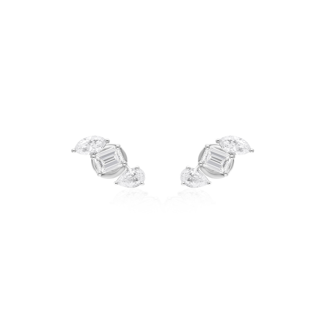 2.23 Ct. Timeless Gold Diamond Stud Earrings with Multi-Cut Diamonds Perfect Gift