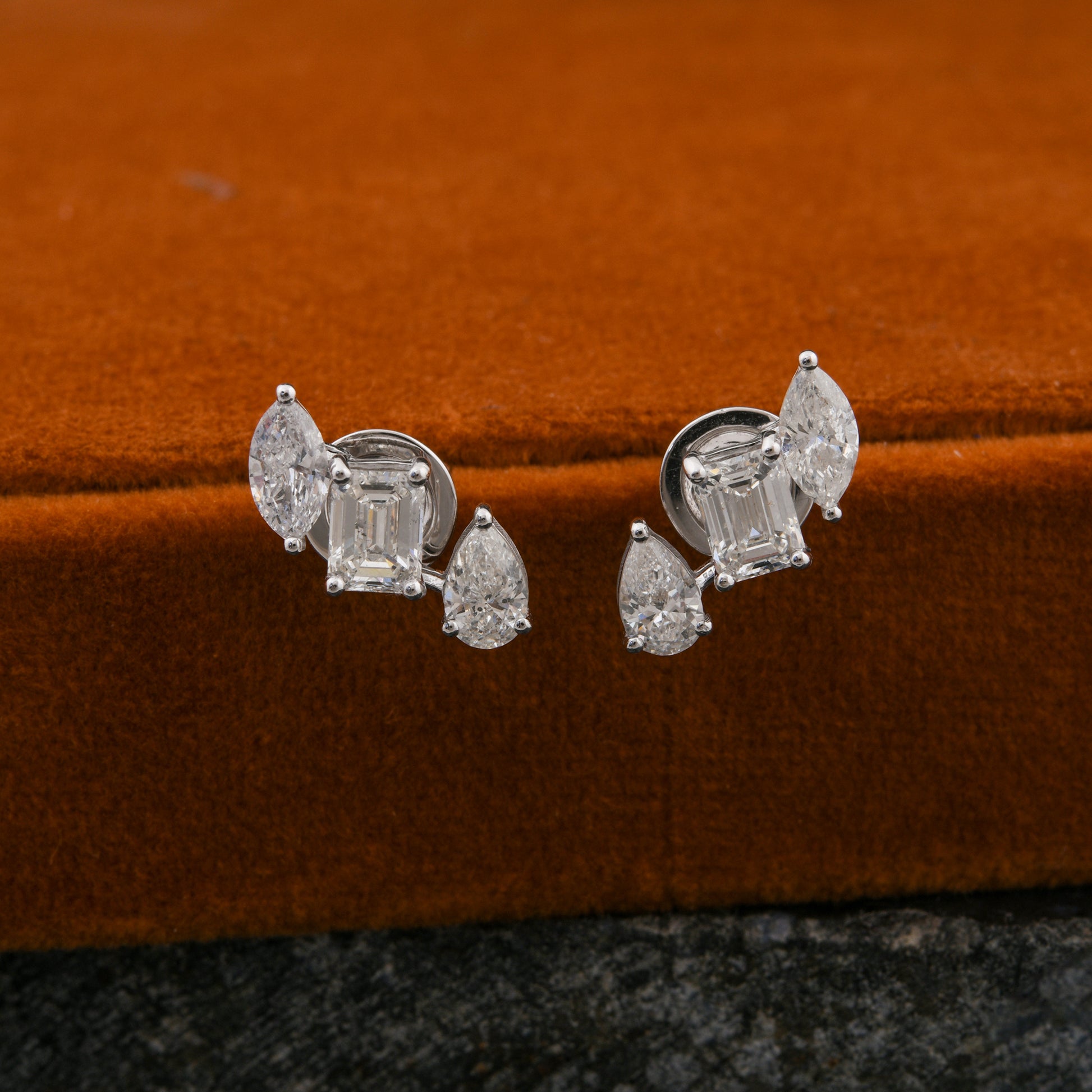 2.23 Ct. Timeless Gold Diamond Stud Earrings with Multi-Cut Diamonds Perfect Gift