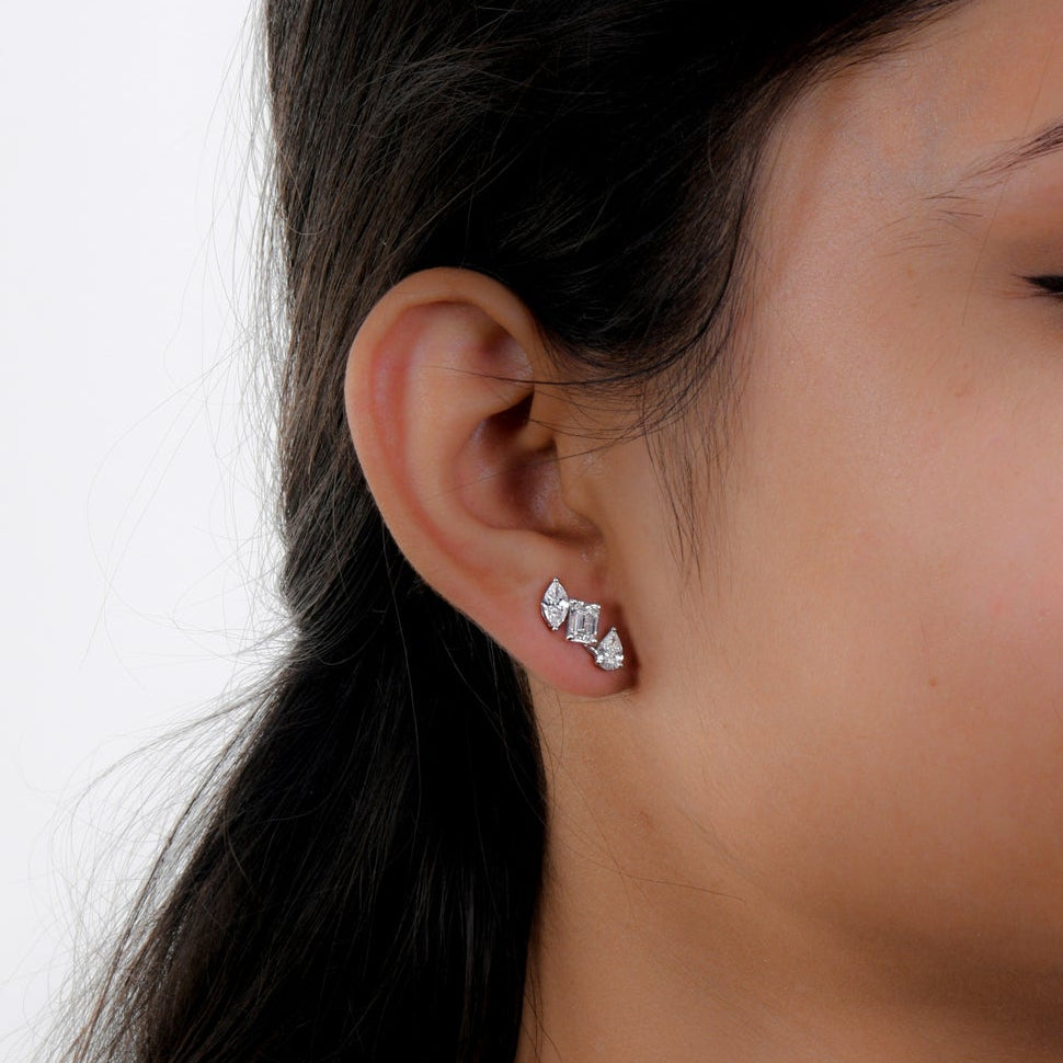 2.23 Ct. Timeless Gold Diamond Stud Earrings with Multi-Cut Diamonds Perfect Gift