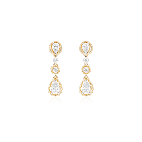 0.71 Ct Real H/SI Teardrop Diamond Dangle Earrings Perfect for Wedding