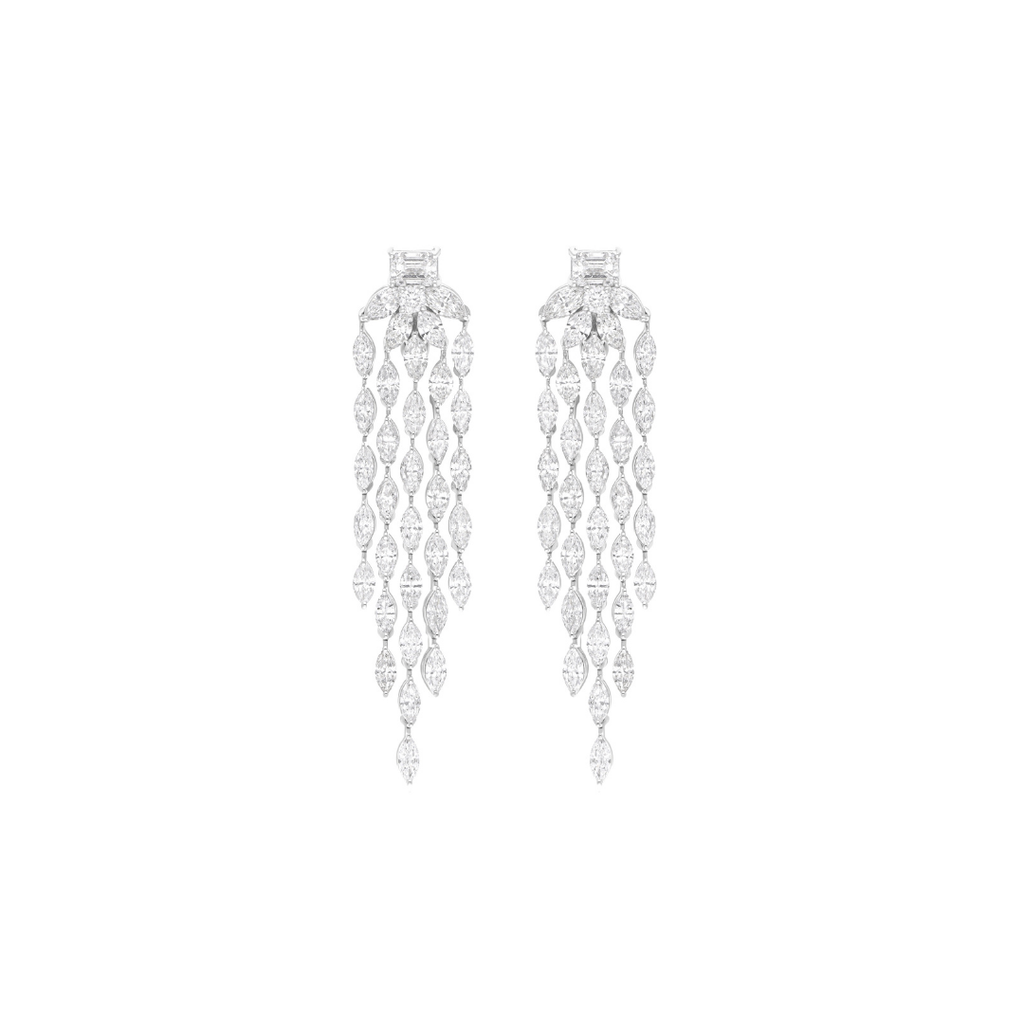 9.32Ct Natural Marquise Cut Diamond Chandelier Drop Earrings