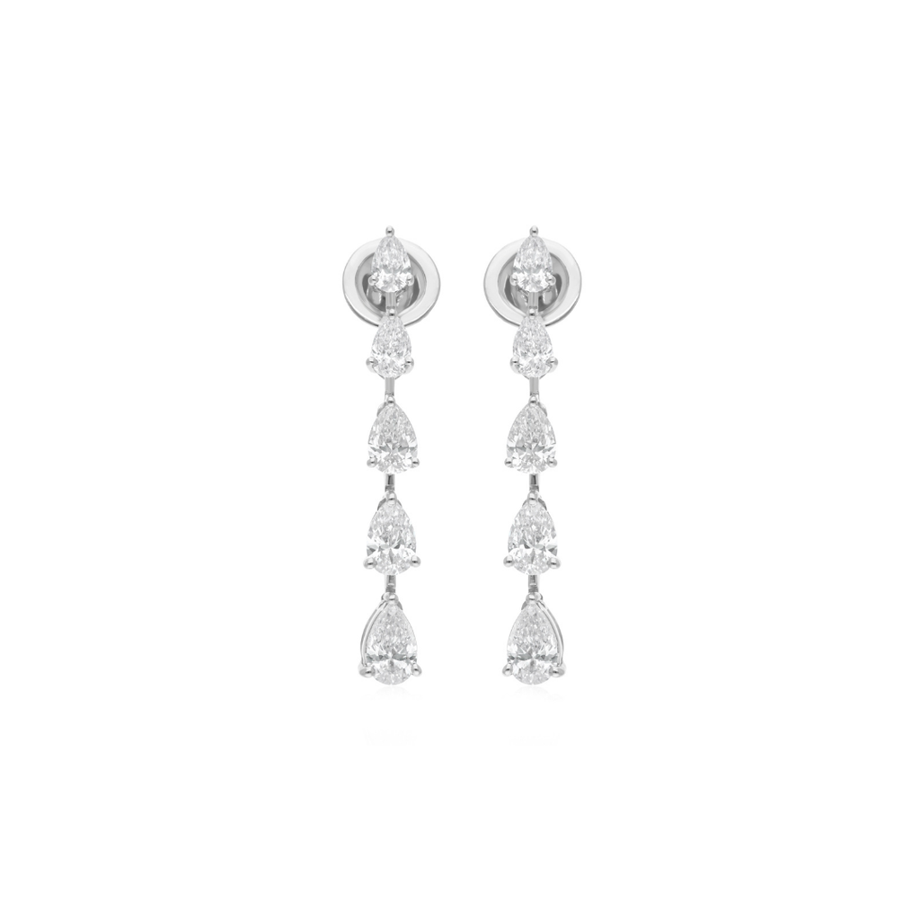 Delicate 2.23Ct Natural Diamond Drop Earrings In Solid Gold