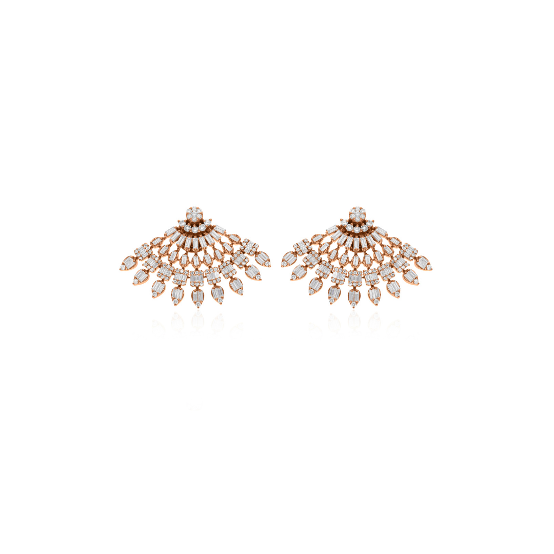 2.25Ct Baguette Cut Natural Diamond Wedding Stud Earrings In Solid Gold