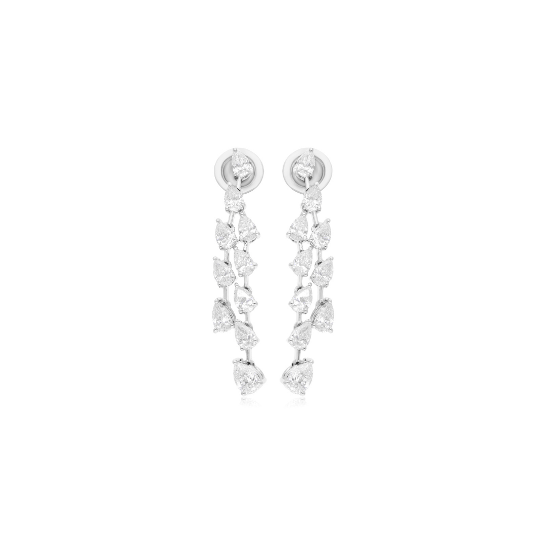 2.58 Ct SI/H Pear Cut Diamond Dangle Drop Earrings for Her