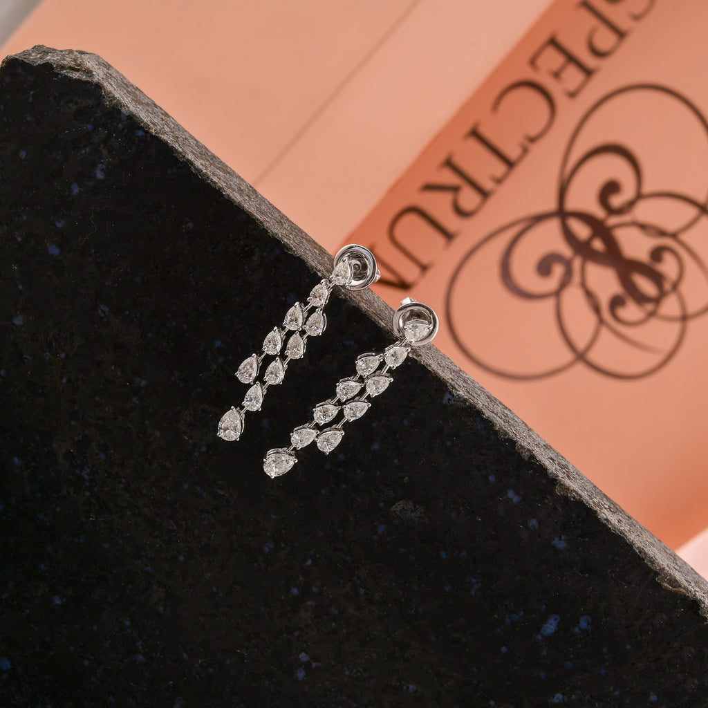 2.58 Ct SI/H Pear Cut Diamond Dangle Drop Earrings for Her