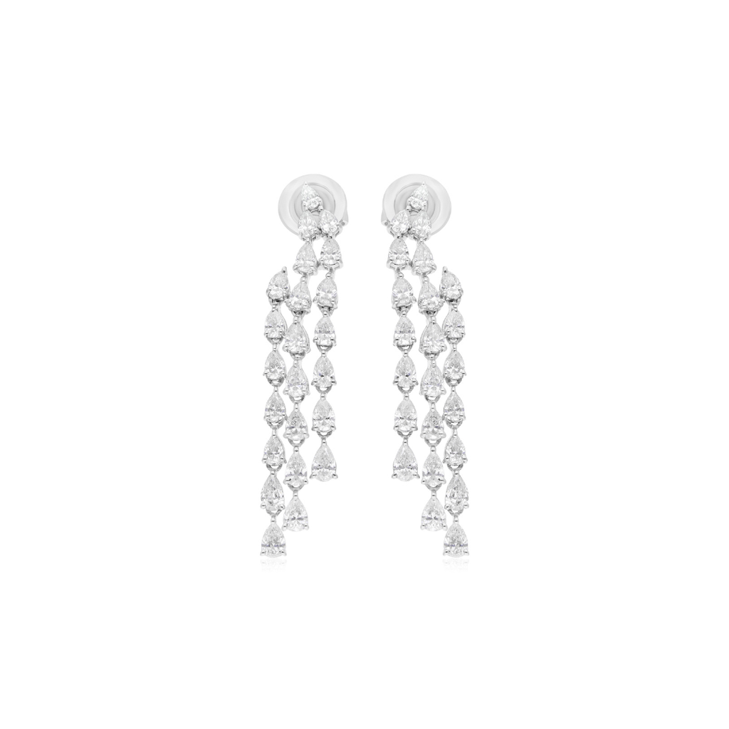 3.08 Ct SI/HI Pear Cut Diamond Dangle Drop Earrings Perfect for Anniversary Gift