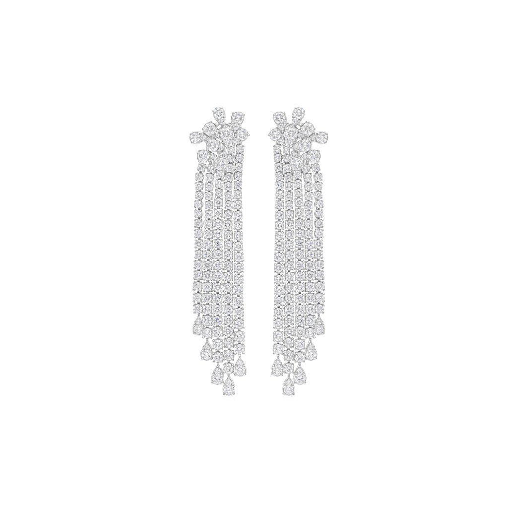 Exclusive Natural Diamond Chandelier Wedding Earrings