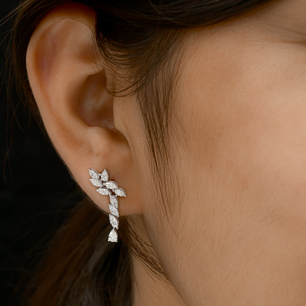 Marquise Brilliant Cut 1.27 Carat Natural Diamond Drop Earrings