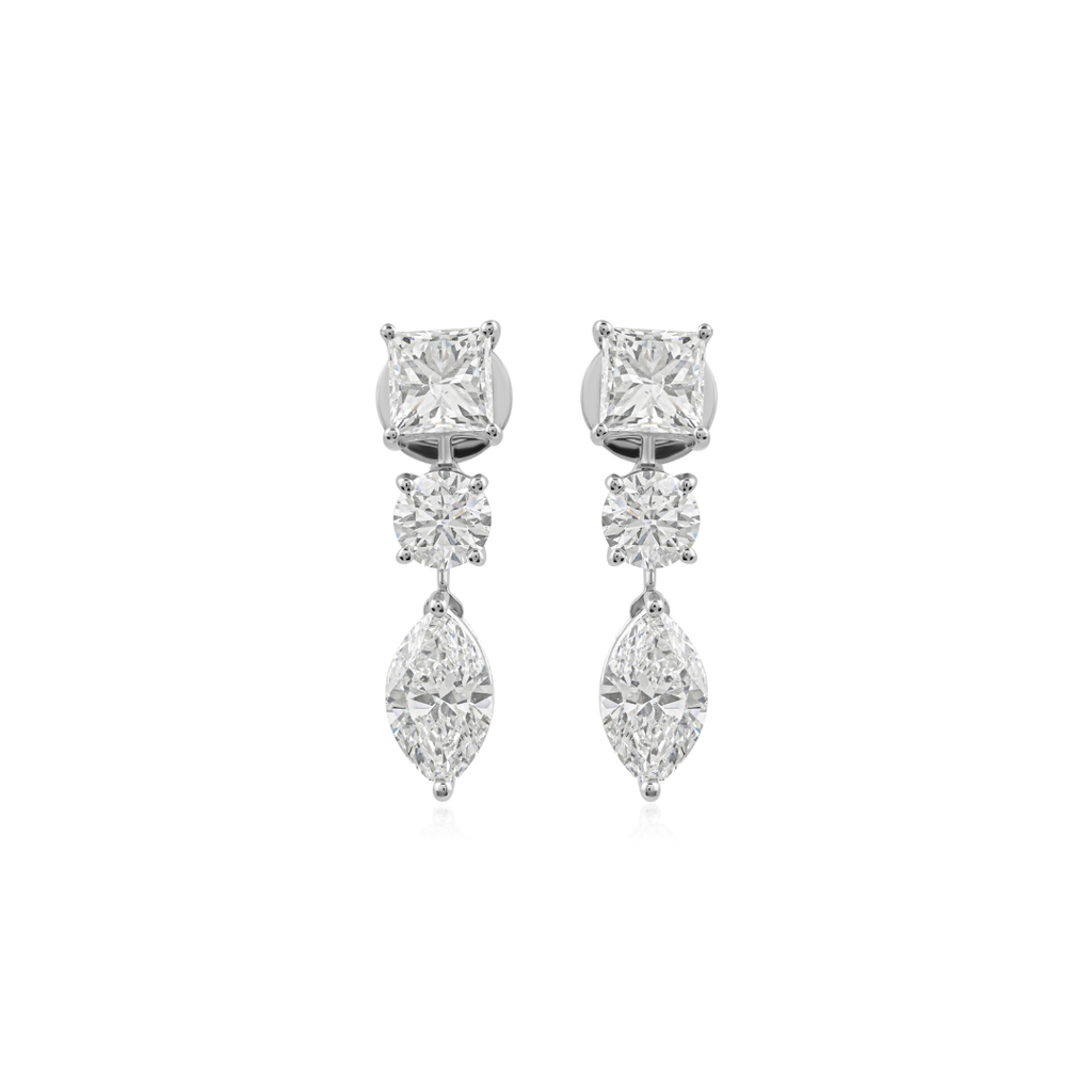 Classic Brilliant Cut Natural Diamond Drop Earrings for Women