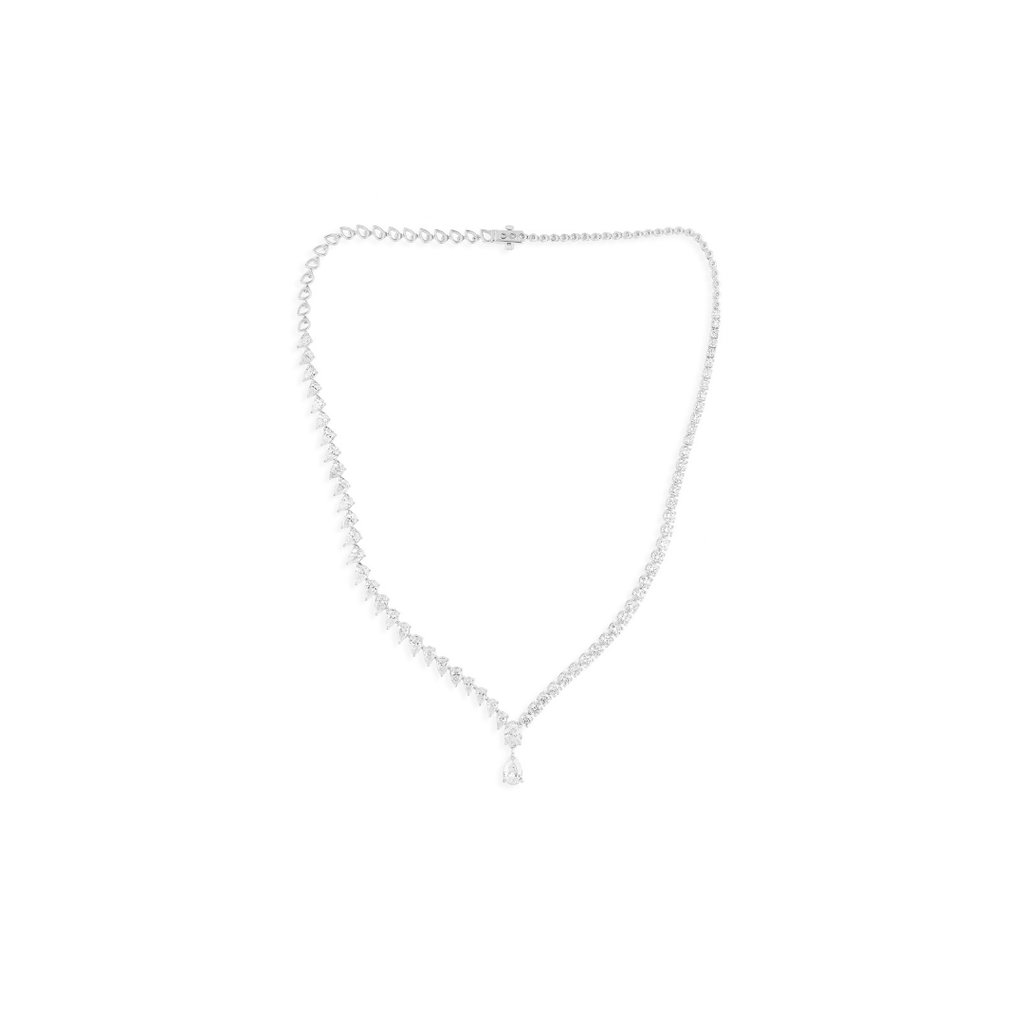 11.21 Ct Pear Round Teardrop Dangle Diamond Necklace Everyday Jewelry