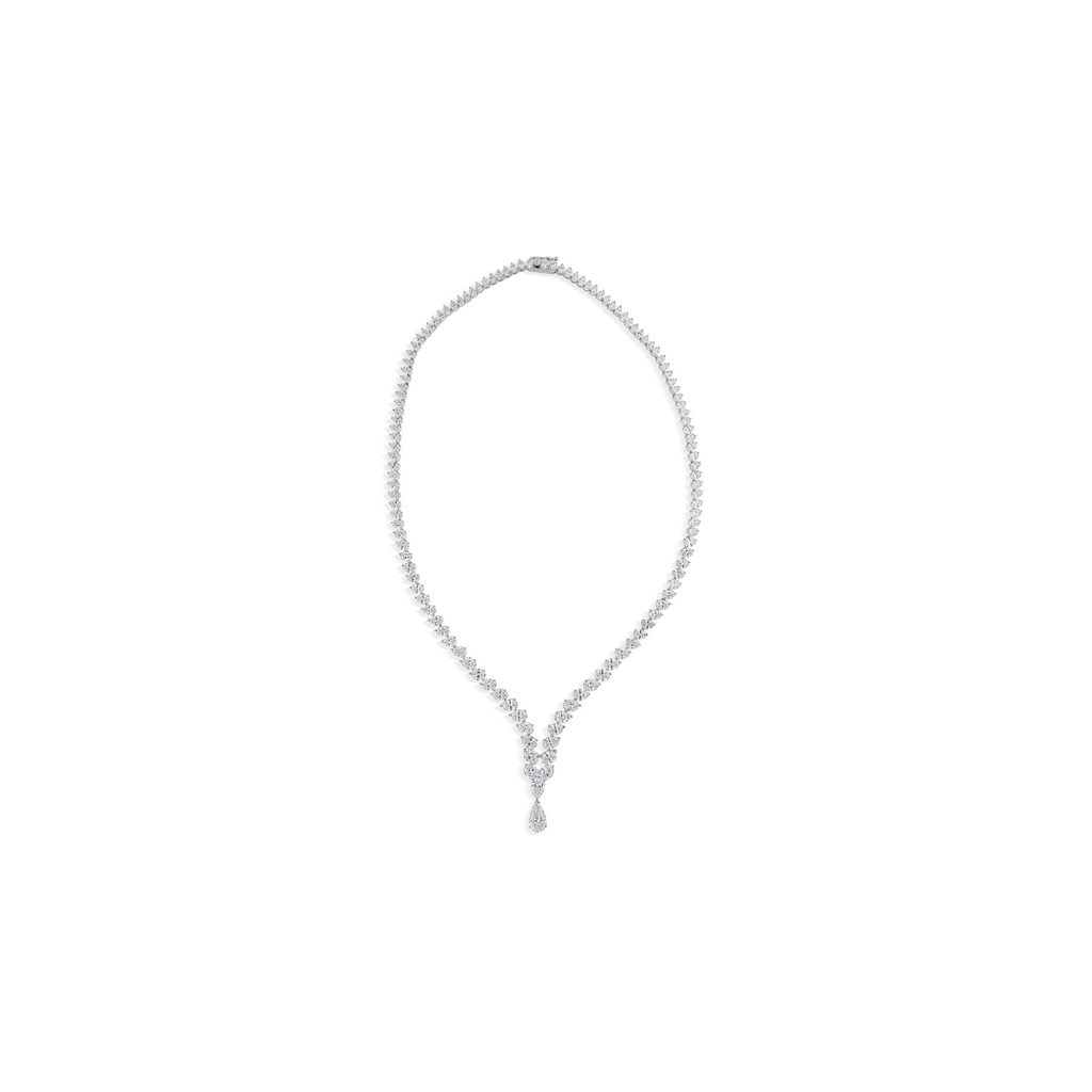 Handmade 24.23 Carat Natural Diamond Certified Fine Gold Drop Necklace