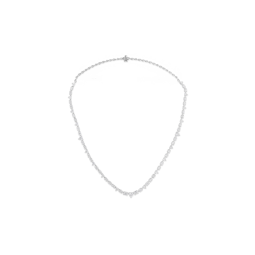 11.65 Ct. SI/HI Multi Shape Diamond Tennis Necklace Wedding Gift