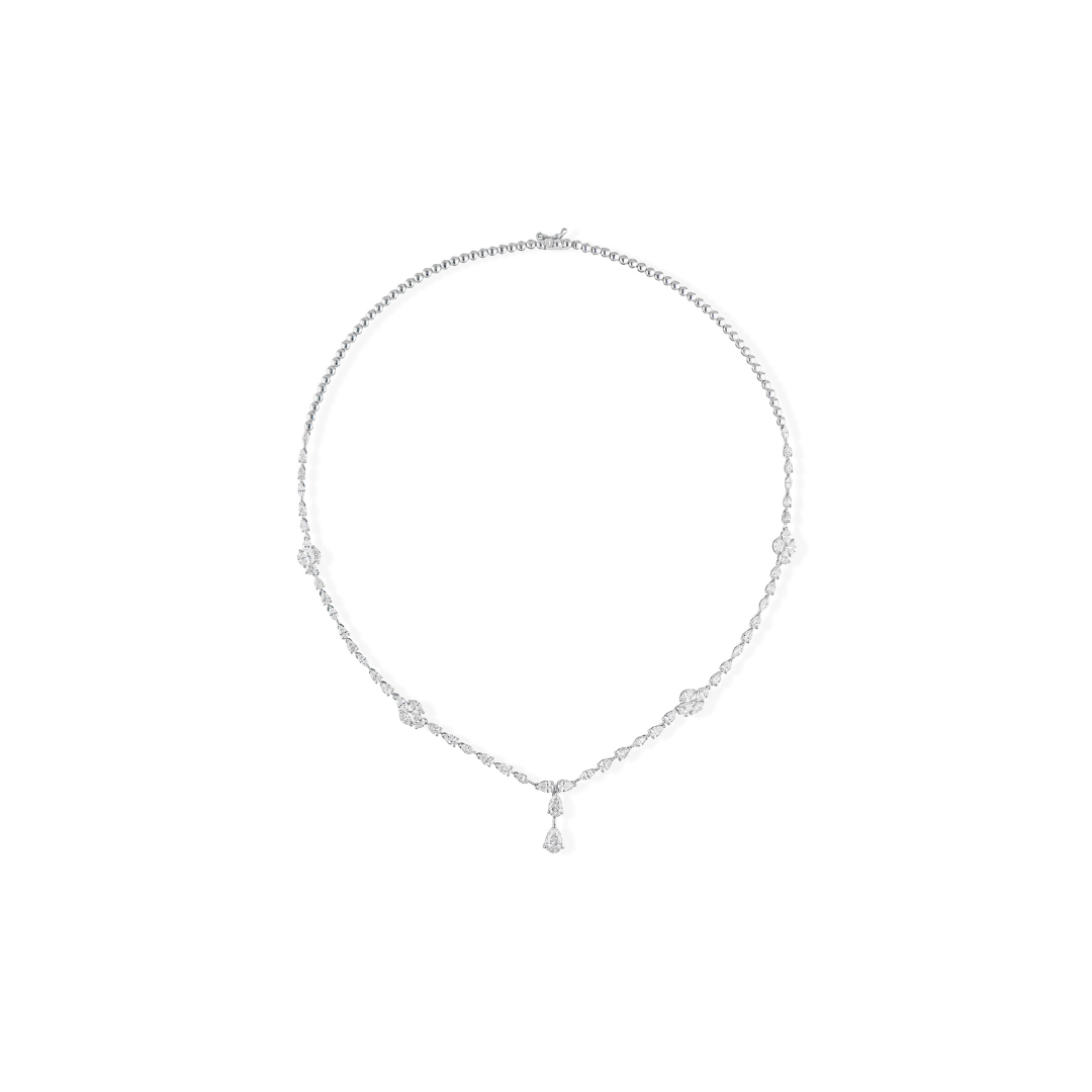 Fine Gold Luxury Bridal Pear & Marquise Diamond Drop Necklace