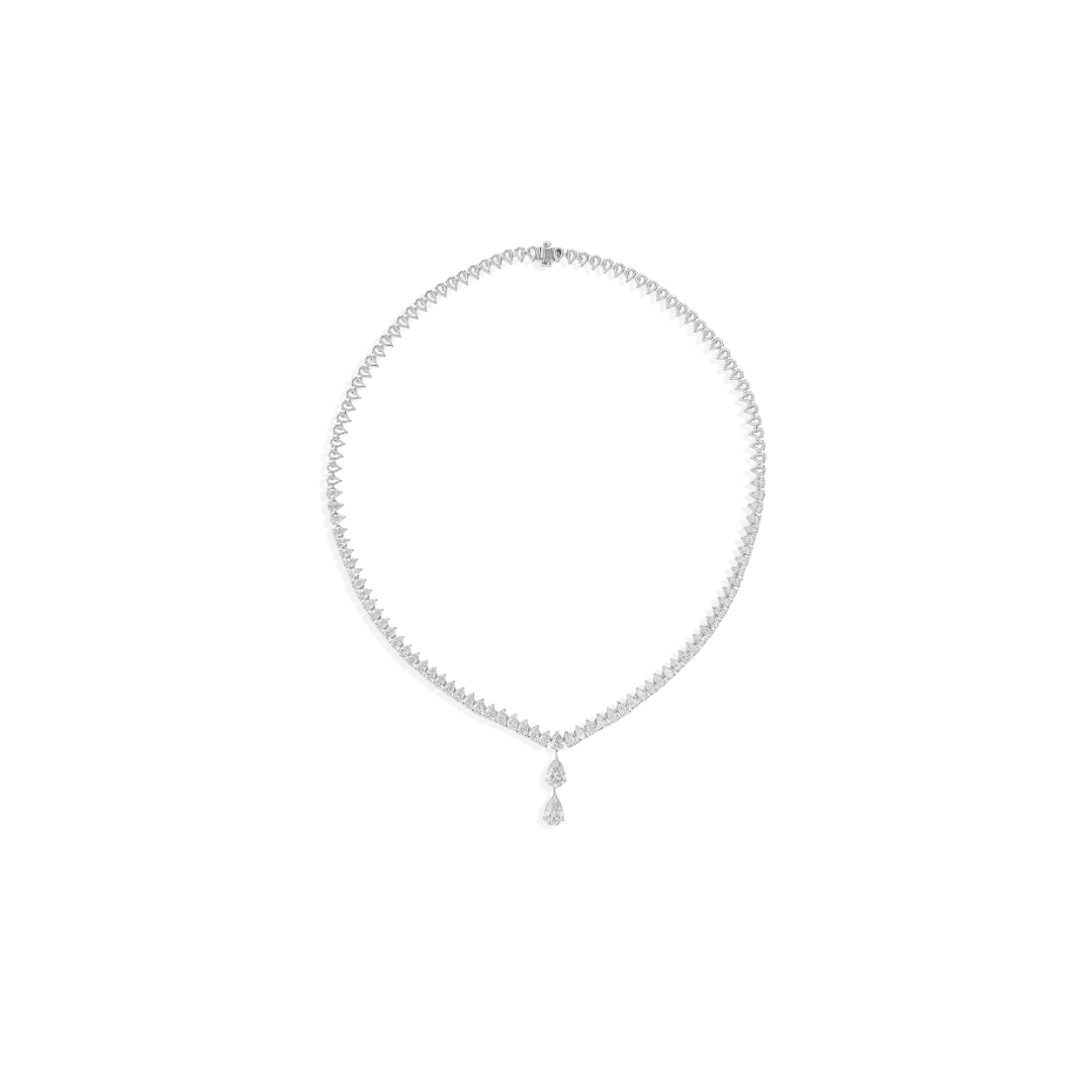 10.33 Ct Pear Shaped Dangle Classic Diamond Necklace Bridal Jewelry