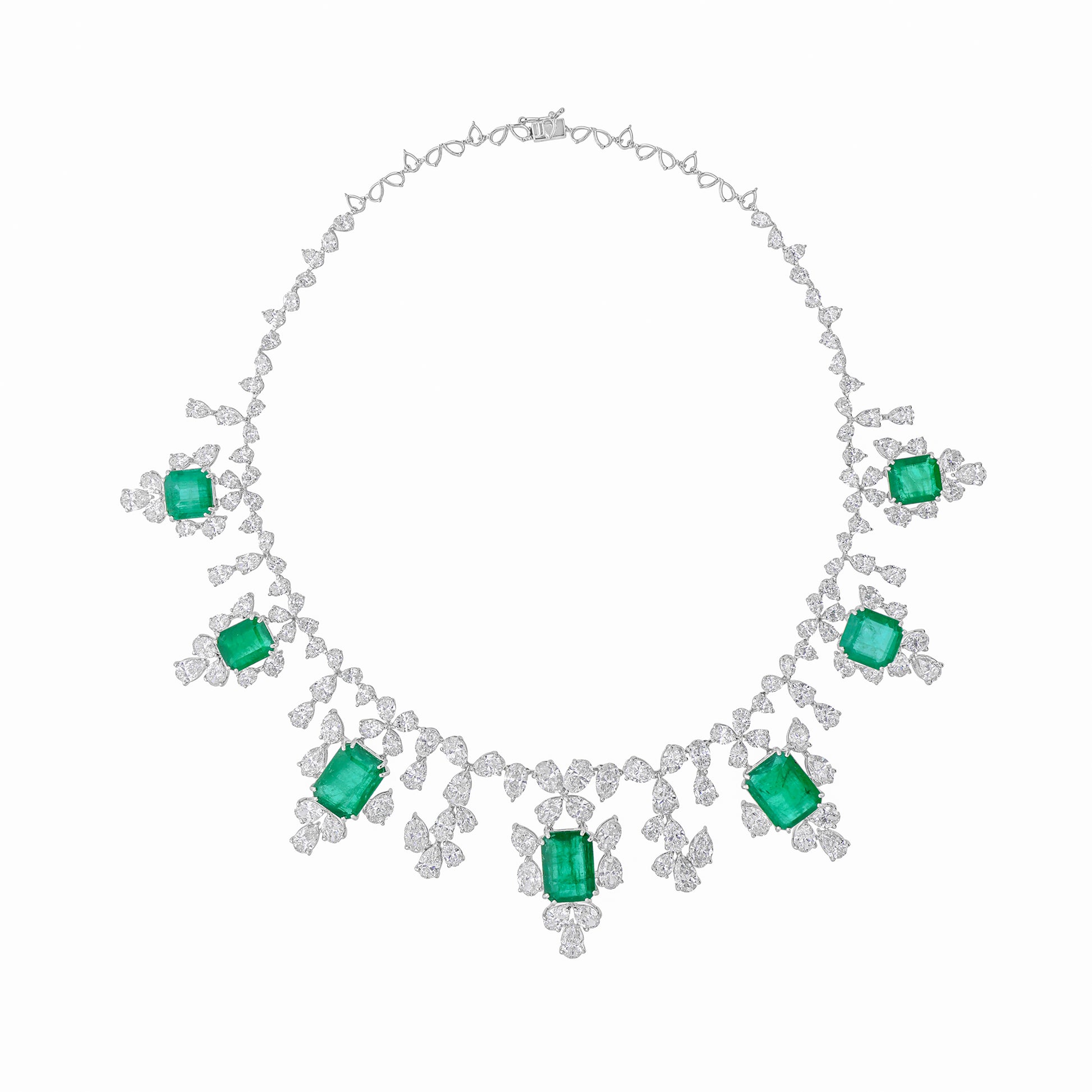 Exclusive Emerald Gemstone and Natural Diamond Gold Jewelry Set