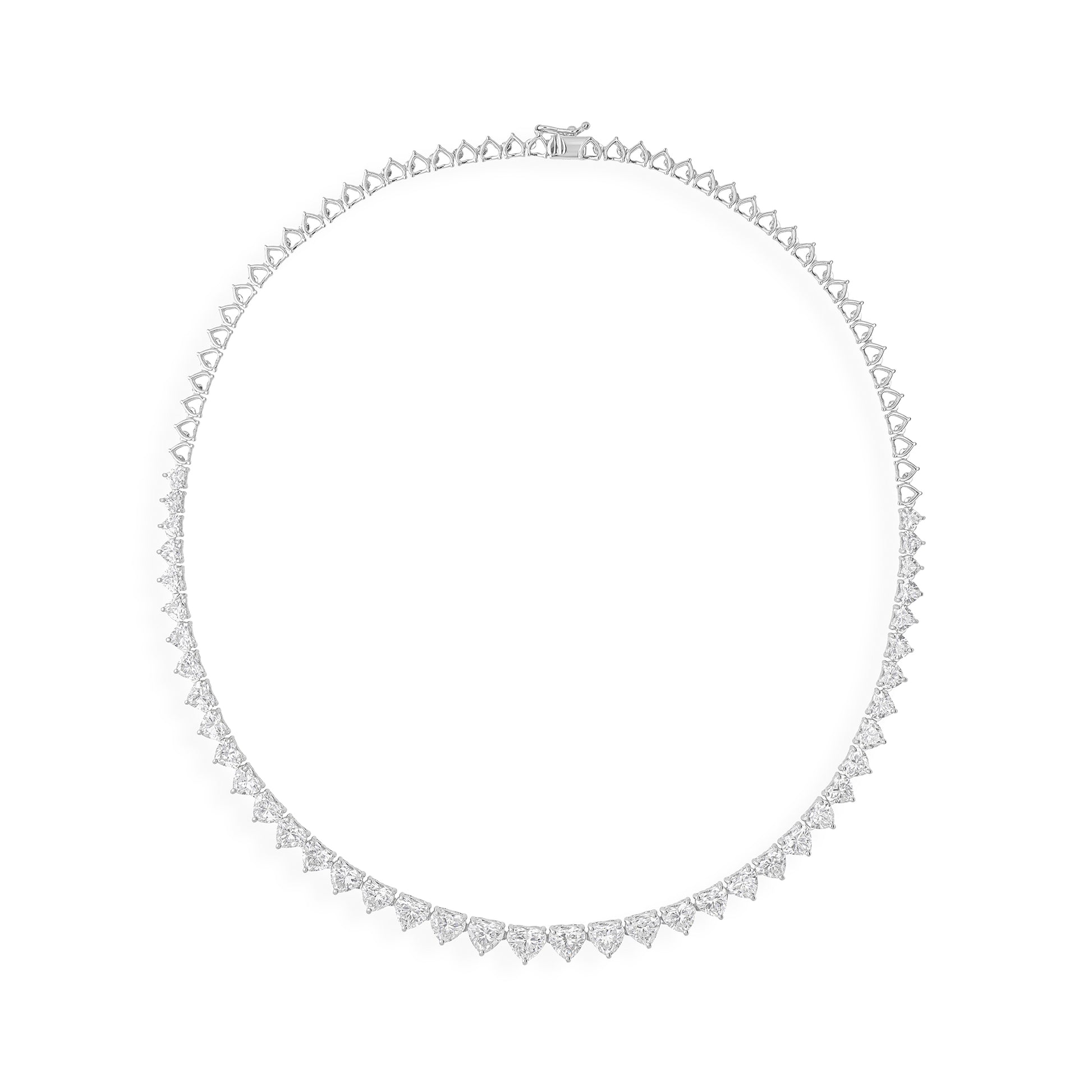 Heart Cut Natural Diamond Necklace and Earrings Fine Gold Jewelry