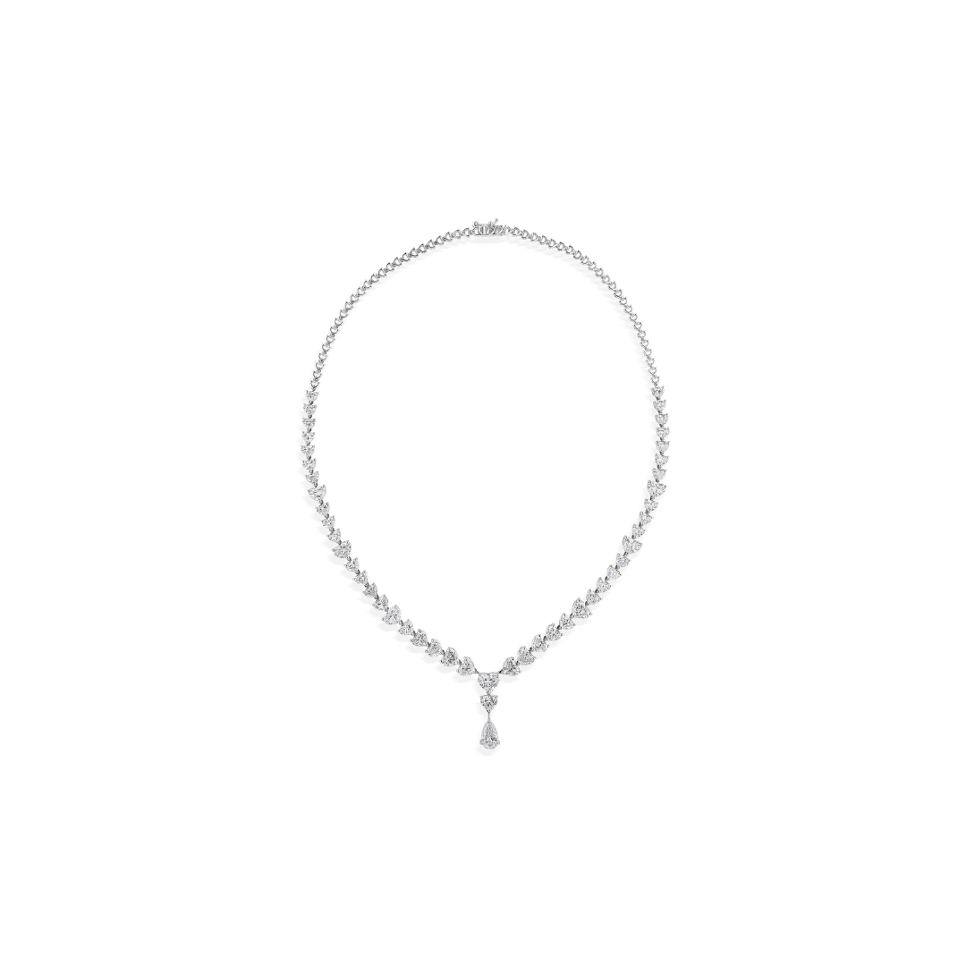 Exclusive Fine Heart Shaped Natural Diamond Necklace in Solid Gold