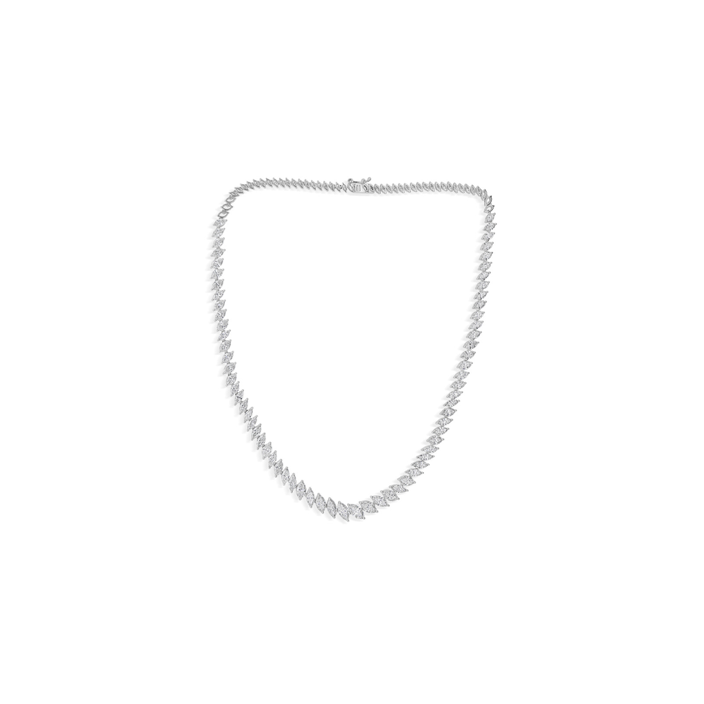 High Shine Marquise Cut Natural Diamond Tennis Necklace