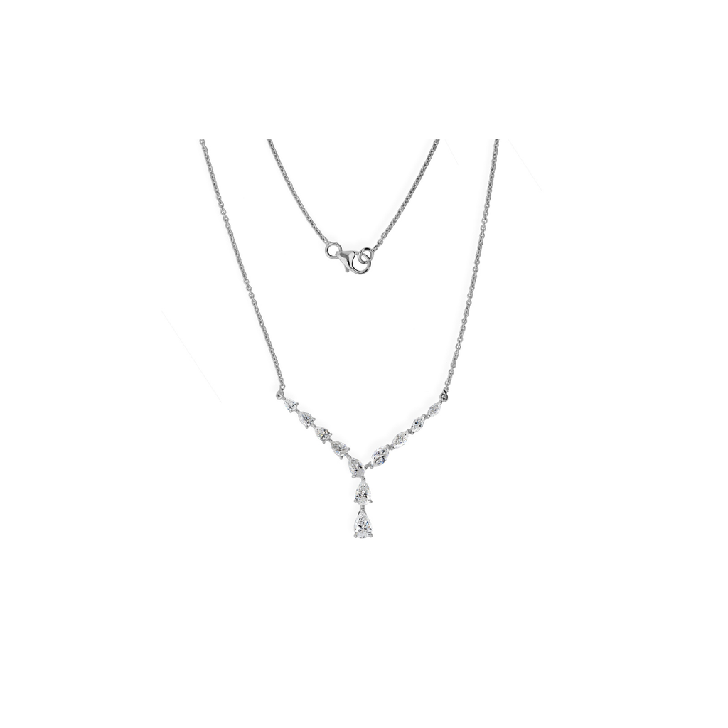 Pear Marquise Cut Natural Diamond Fine Gold Necklace