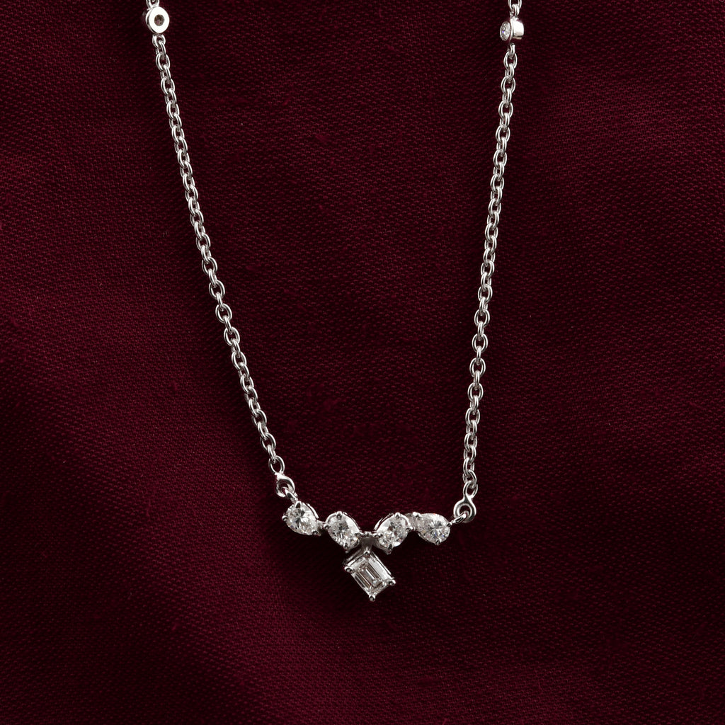 0.41 Ct. Minimalist Diamond Cluster Necklace Perfect for Everyday
