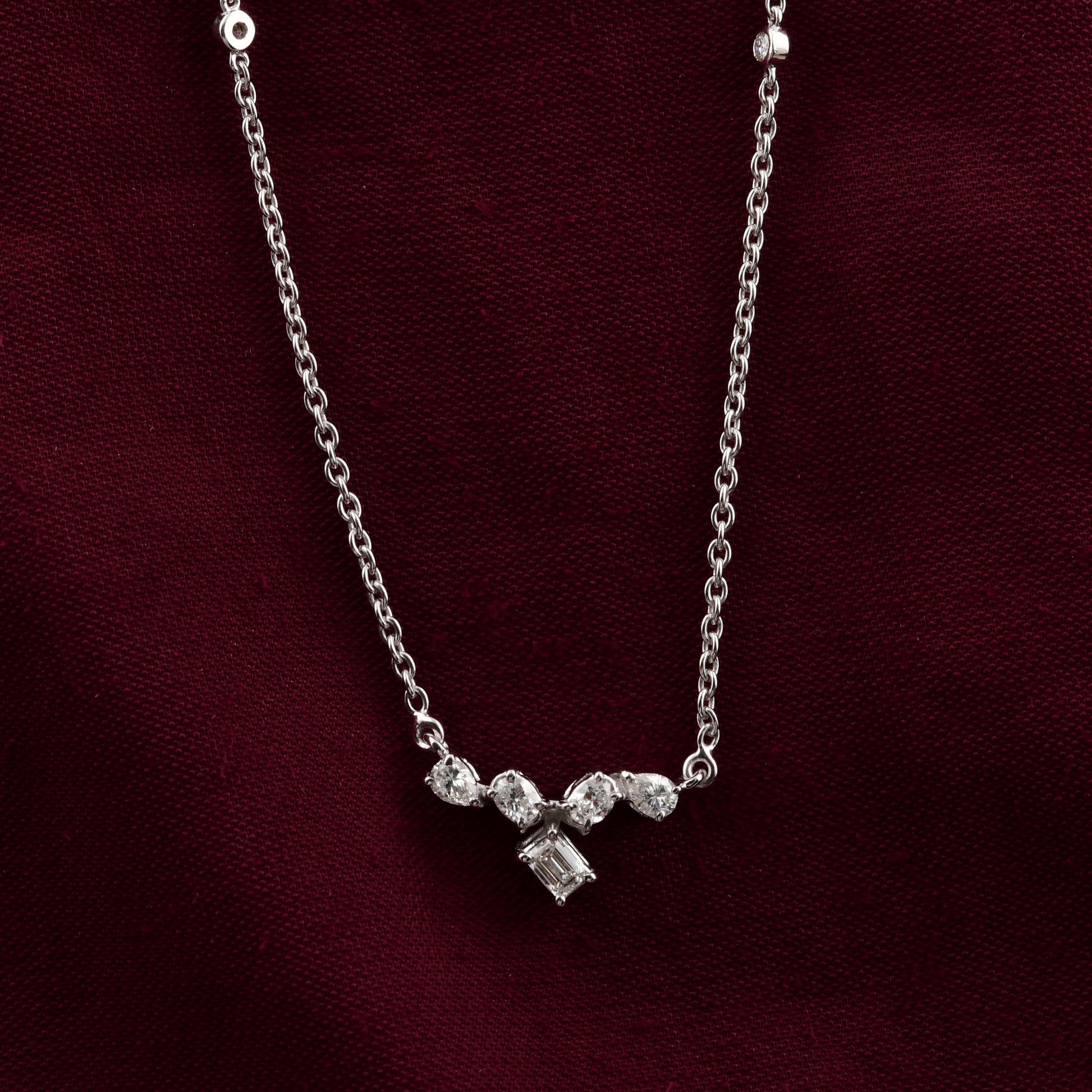 0.41 Ct. Minimalist Diamond Cluster Necklace Perfect for Everyday