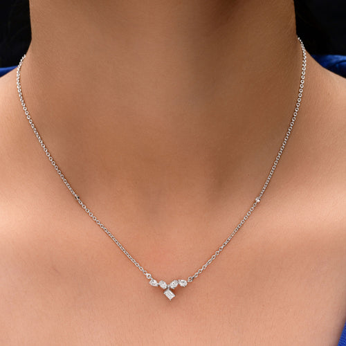 0.41 Ct. Minimalist Diamond Cluster Necklace Perfect for Everyday
