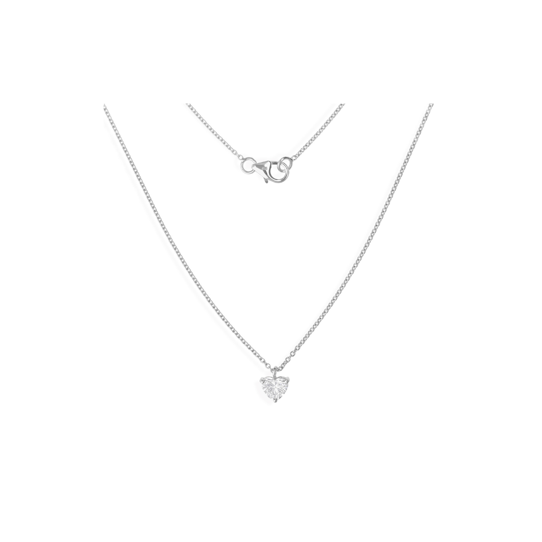 Heart Cut 0.53Ct SI/HI Diamond Solitaire Pendant Gold Necklace for Bridesmaid