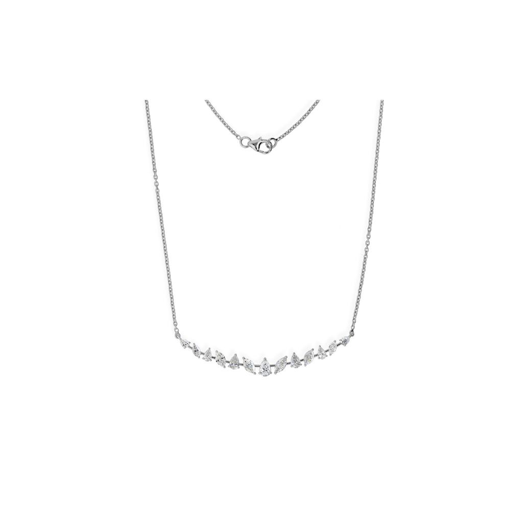 Handcrafted Marquise Cut Natural Diamond Cluster Pendant Necklace