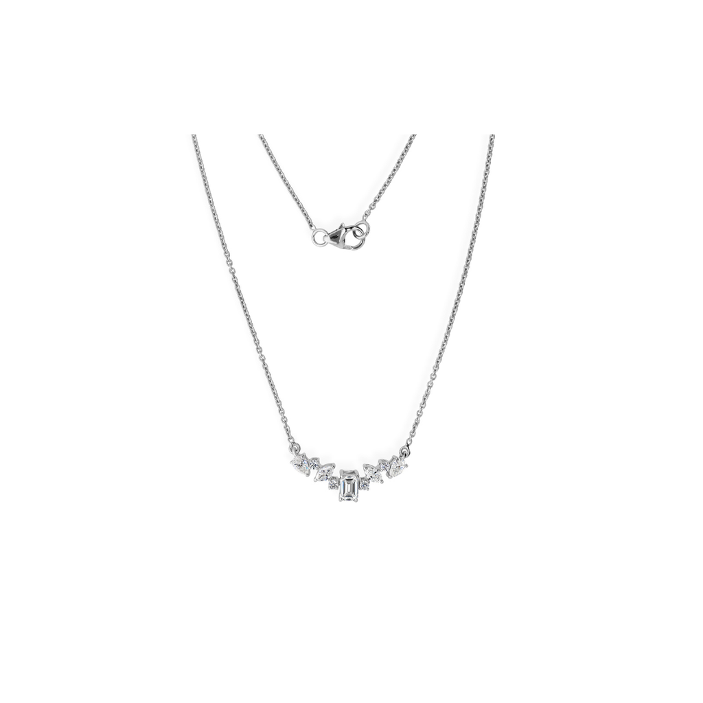 Handcrafted Solid Gold Multi Cut Natural Diamond Pendant Necklace