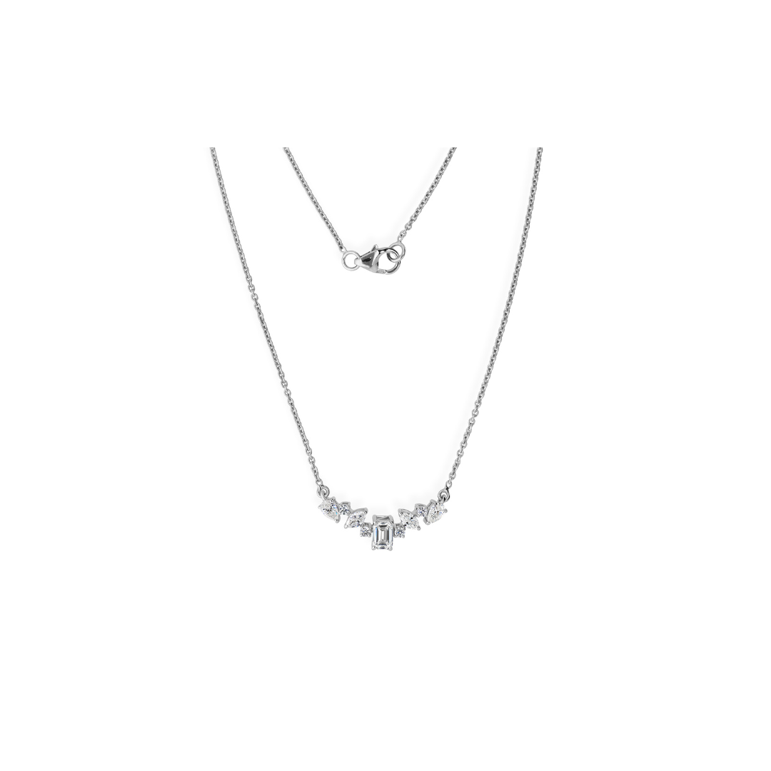 Handcrafted Solid Gold Multi Cut Natural Diamond Pendant Necklace