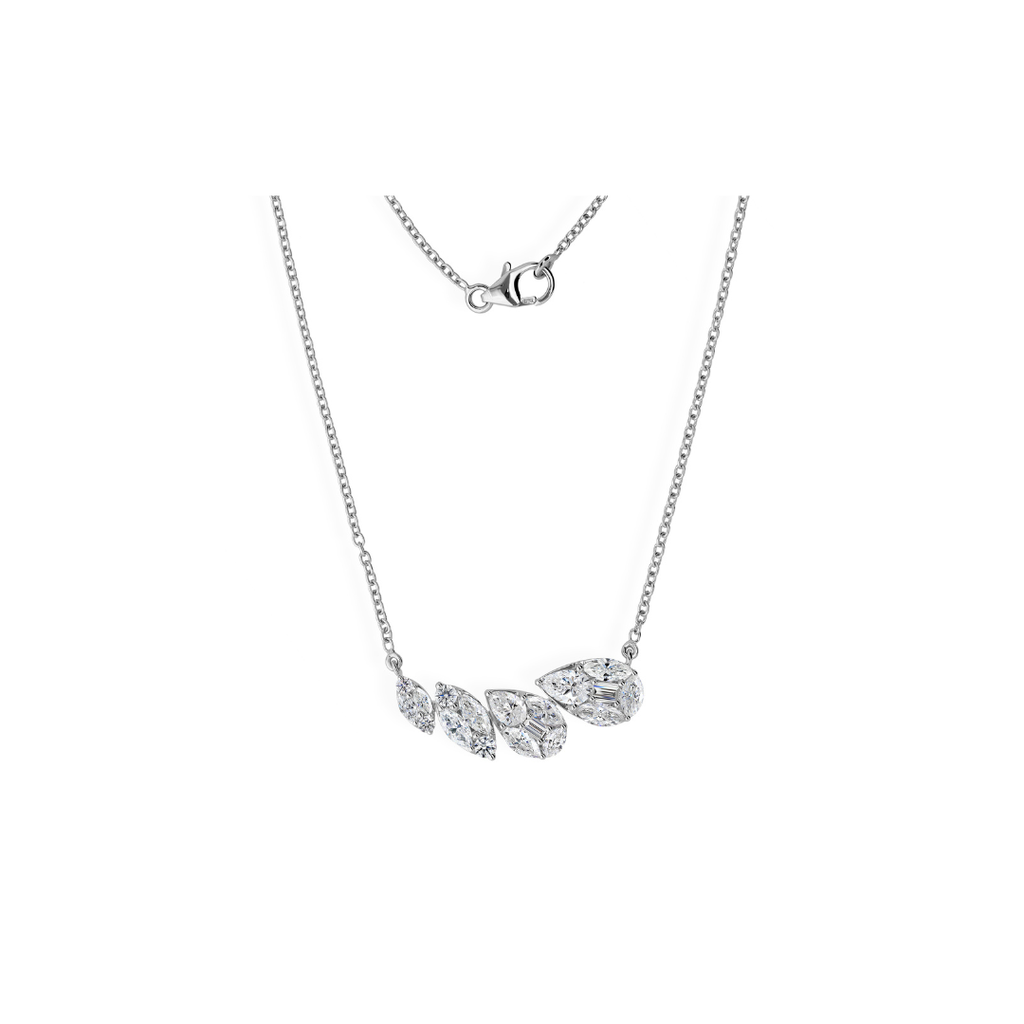 Exclusive Cluster Diamond Pendant Necklace in Fine Gold