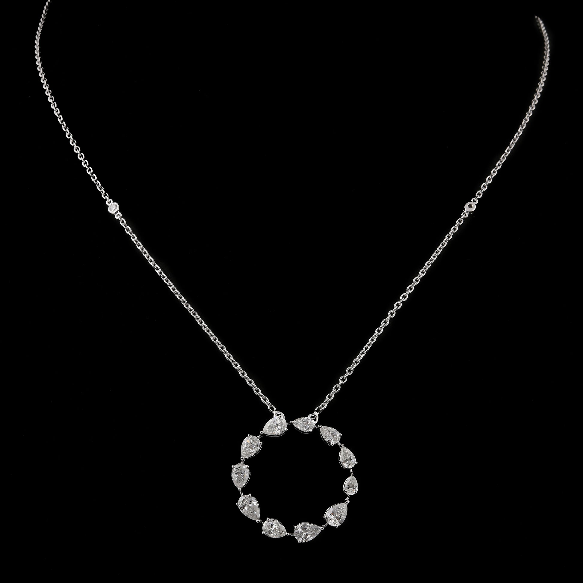 2.26 Ct Pear Cut Diamond Eternity Circle Pendant Necklace