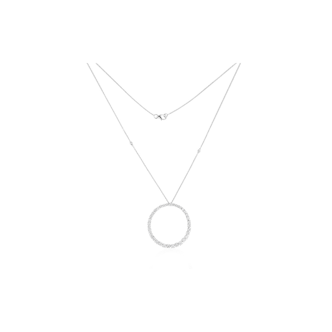 2.32 Ct Diamond Round Circle Eternity Pendant Necklace For Her