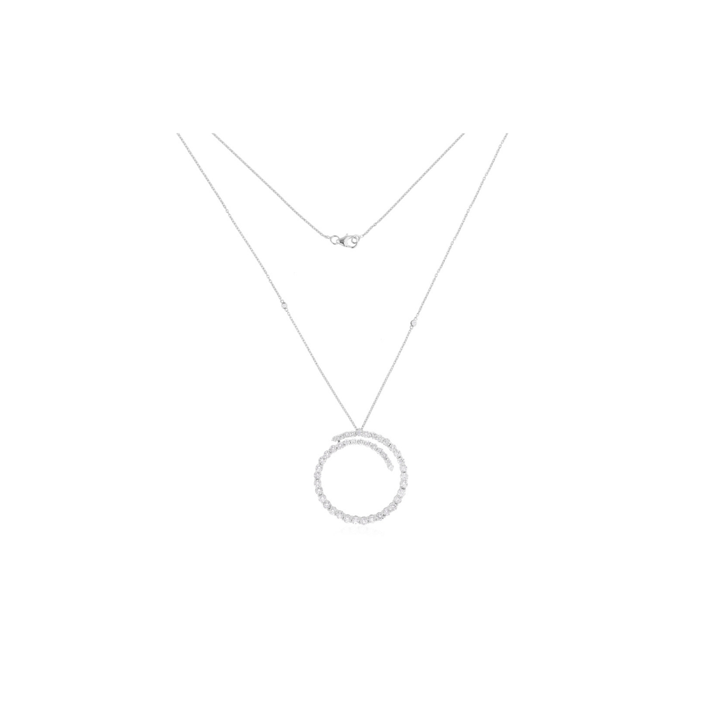 3.46Ct. Round Diamond Circle Eternity Pendant Necklace