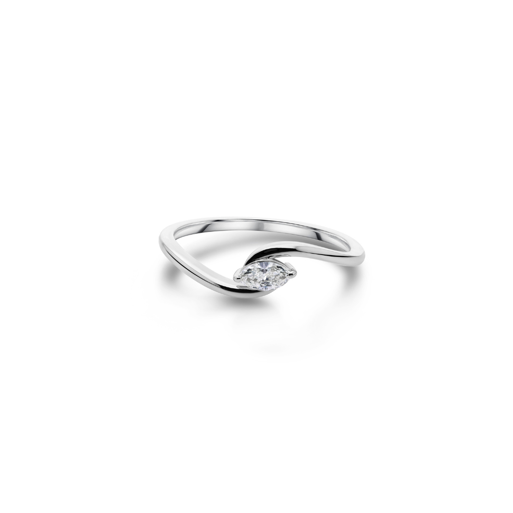 Minimal Marquise Cut Natural Diamond Engagement Ring
