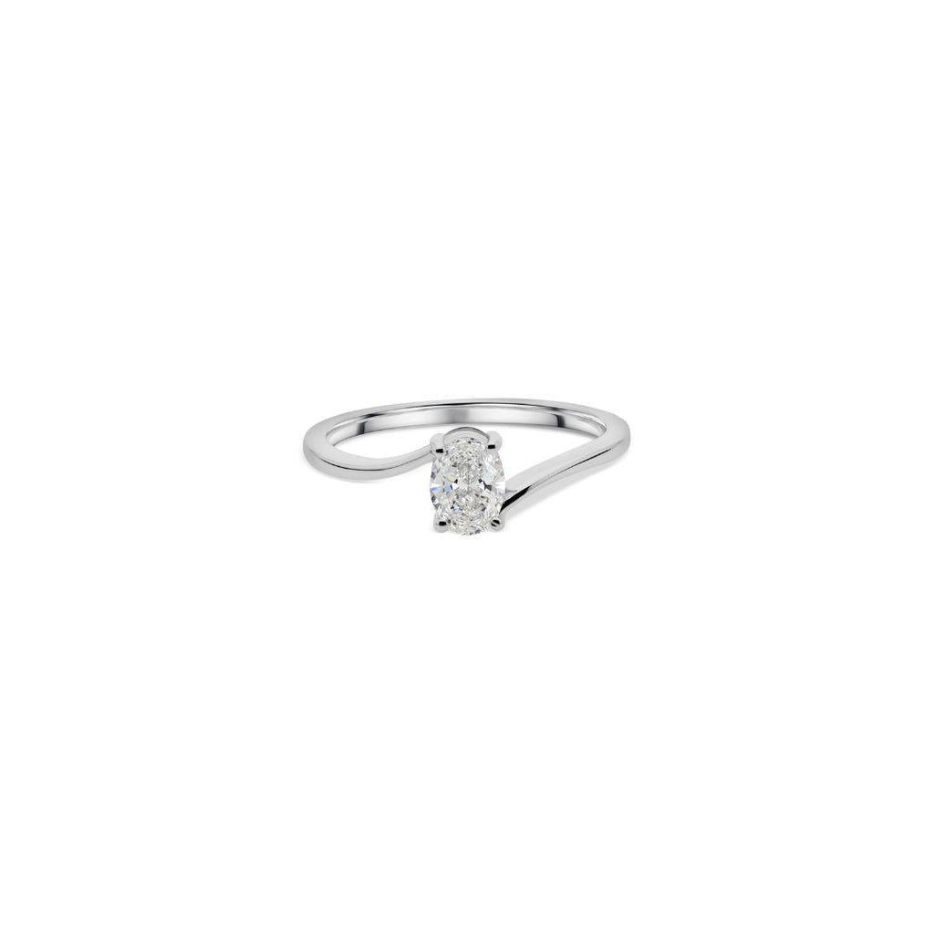 Minimalist Oval Cut Solitaire Natural Diamond Engagement Ring
