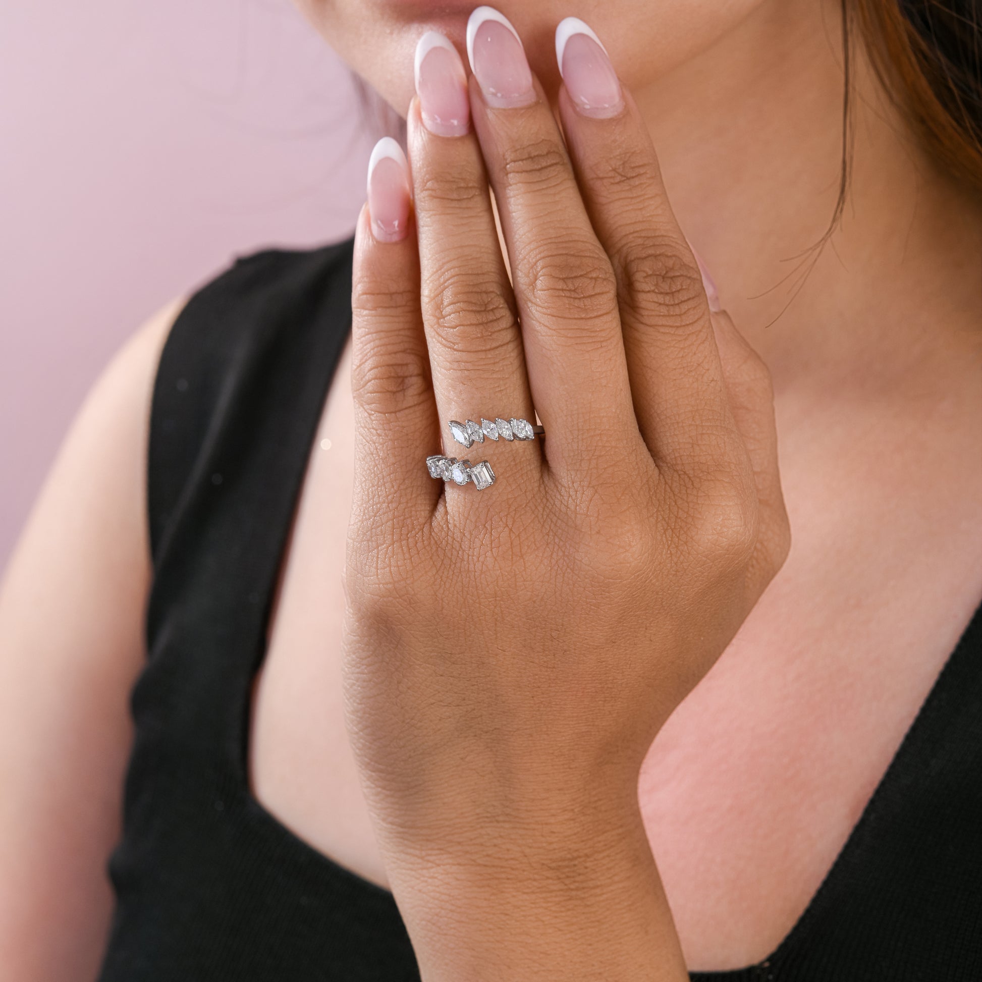 Timeless Multi Cut Natural Diamond Wrap Ring