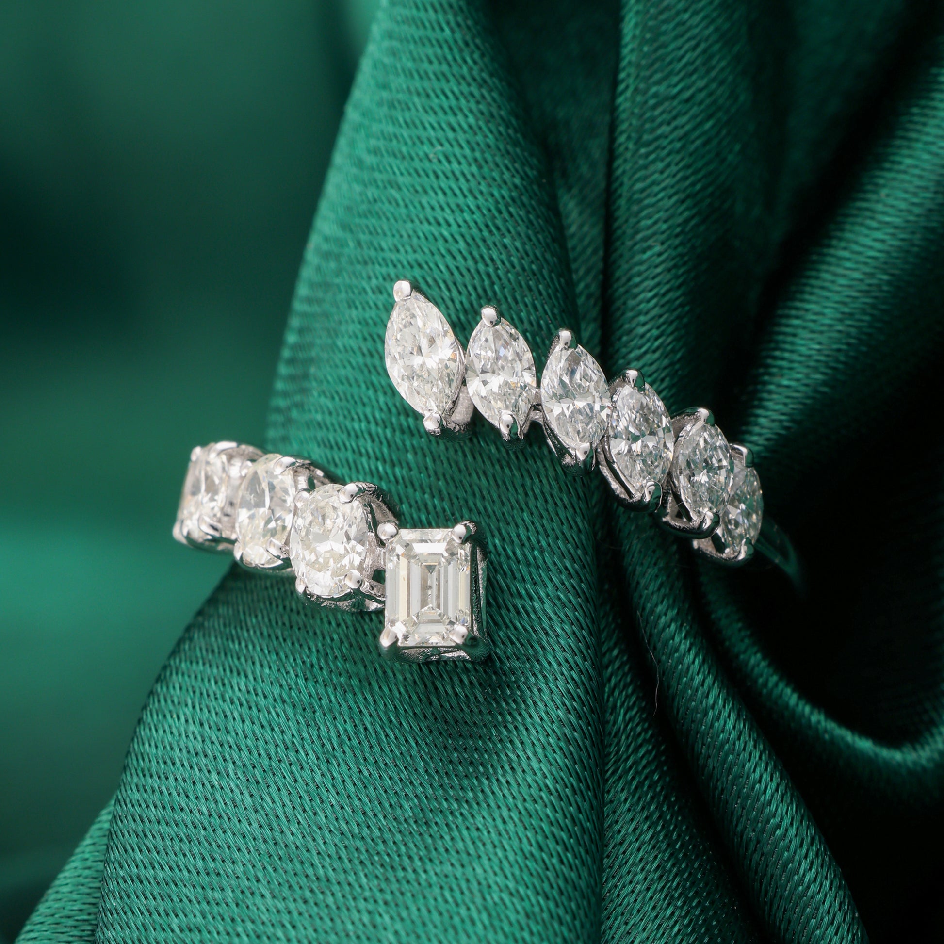 Timeless Multi Cut Natural Diamond Wrap Ring