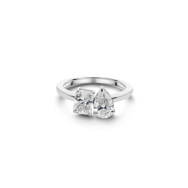 Toi et Moi Solitaire Diamond Engagement Ring