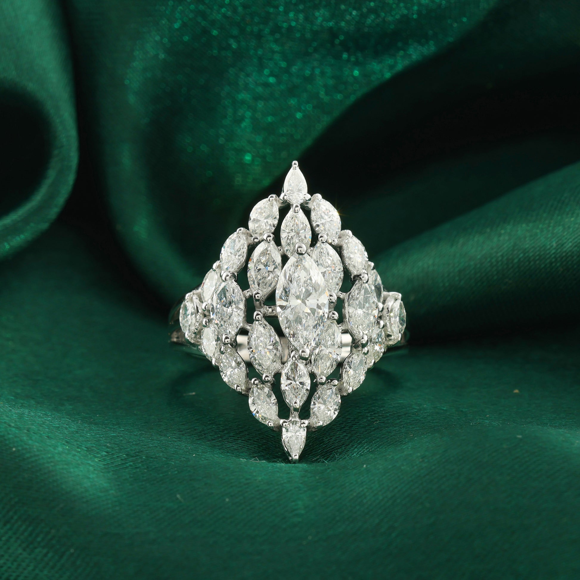 Exclusive Marquise Shape Diamond Cocktail Ring