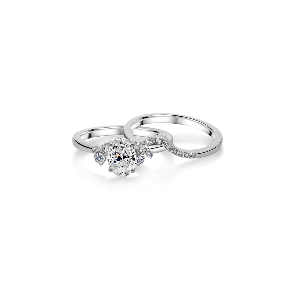 Classic Natural Diamond Stackable Wedding Ring Set in Solid Gold