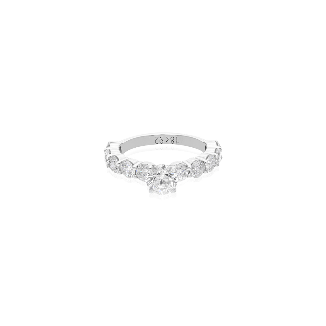 2.98 Ct Natural SI/H Round Cut Solitaire Diamond Gold Engagement Ring