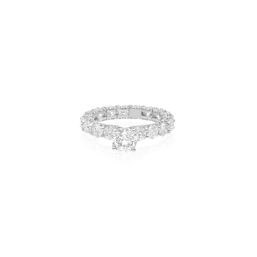 4.88 Ct. Natural SI/H Round Diamond Eternity Engagement Ring For Her