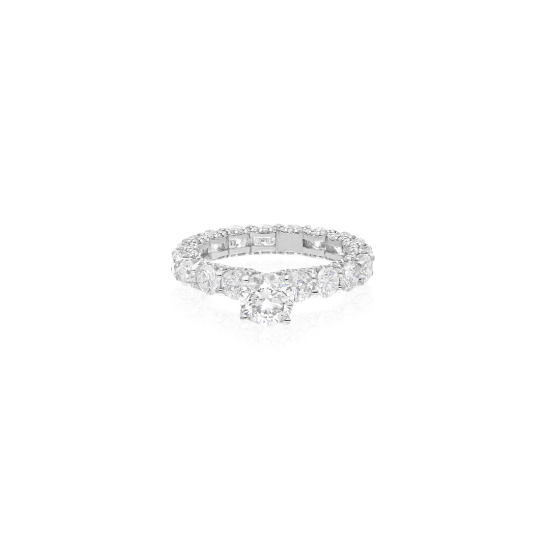 4.88 Ct. Natural SI/H Round Diamond Eternity Engagement Ring For Her