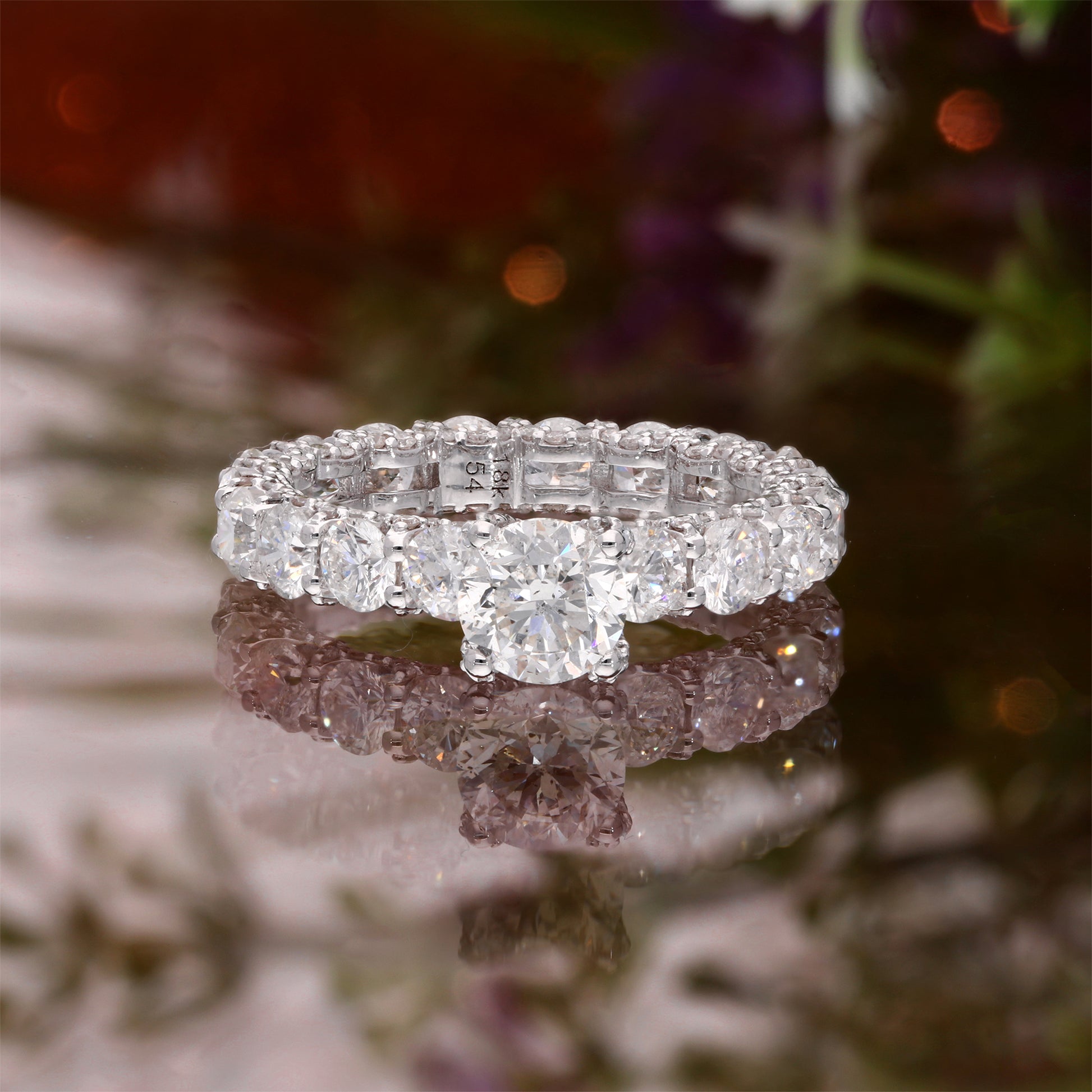 4.88 Ct. Natural SI/H Round Diamond Eternity Engagement Ring For Her