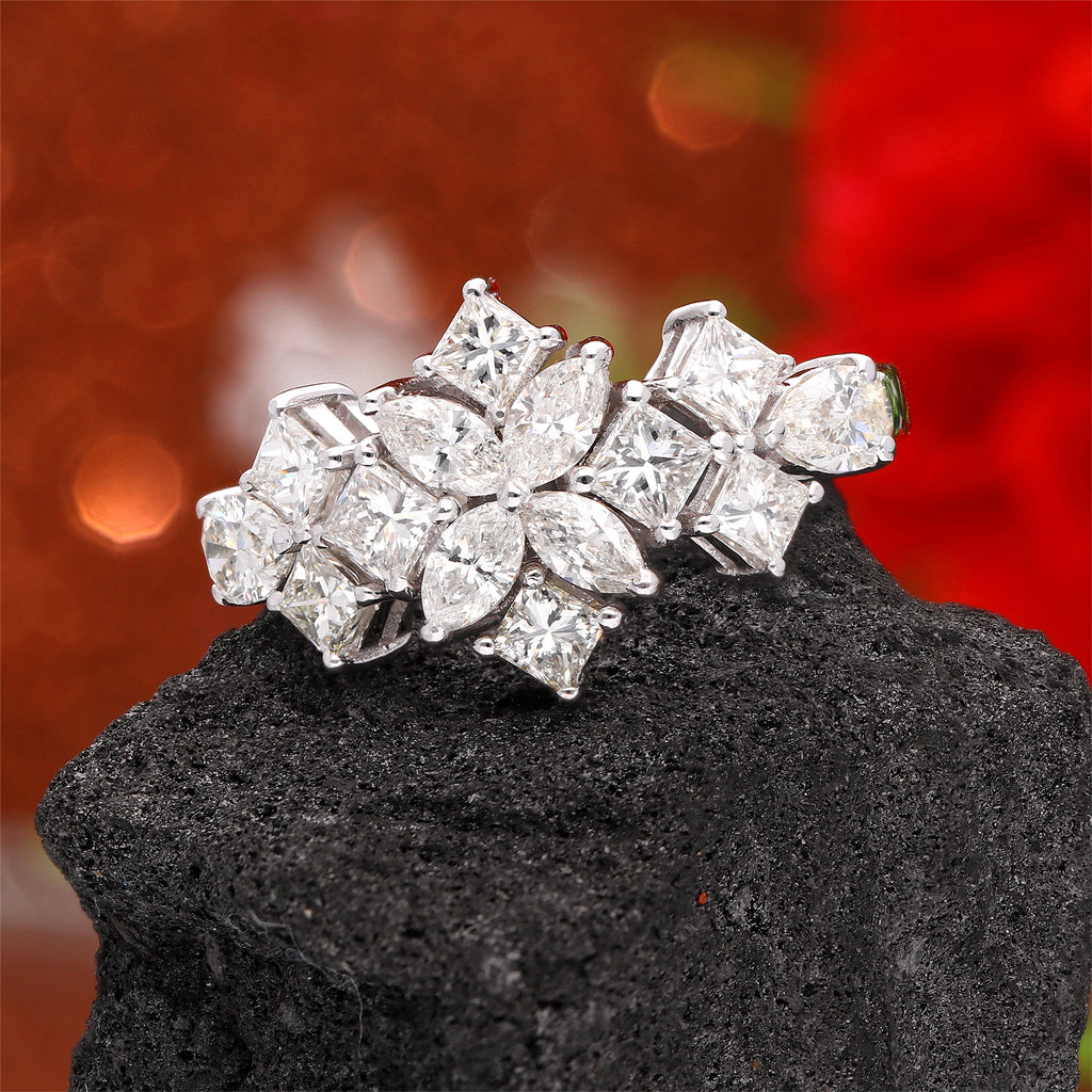 1.80 Ct SI/HI Multi Shape Diamond Cluster Ring Perfect for Everyday